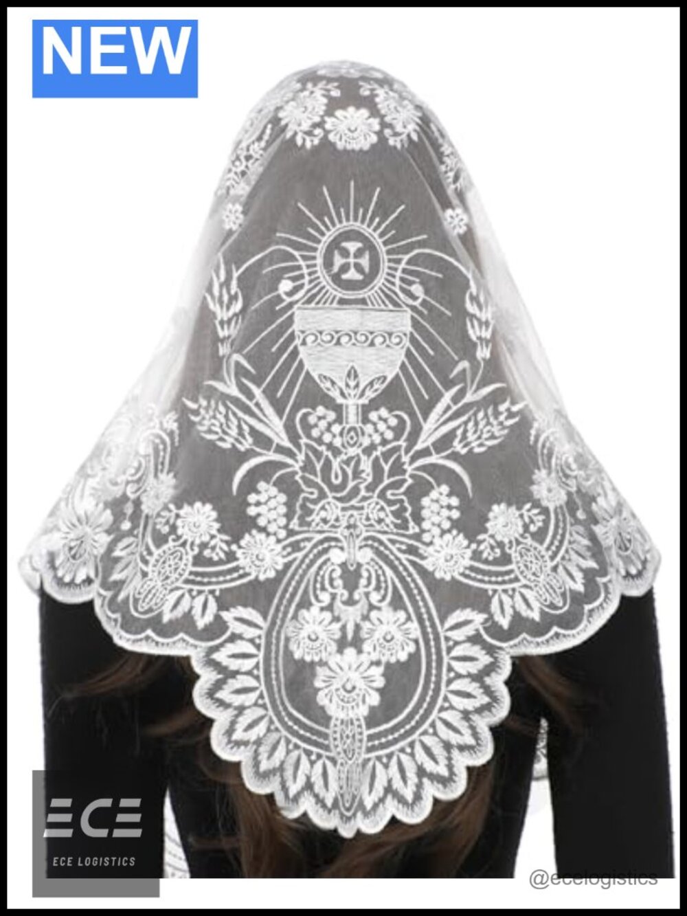 Lace Chapel Veil Mantilla Embroidered Catholic Church Head Covering